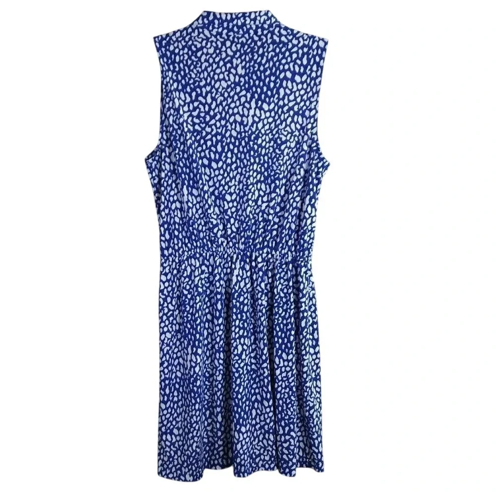 Valerie Bertinelli Blue White String Belt‎ Dress 10